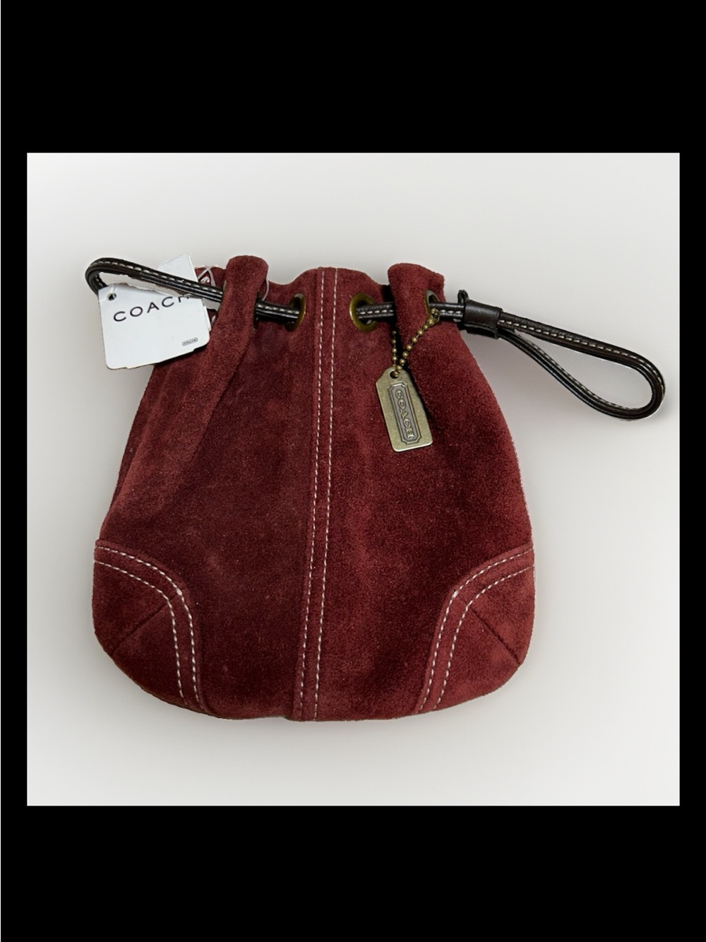Coach Soho Wine Suede Drawstring Wristlet/Pouch, 2003 Style:(#7128) RARE/VINTAGE
